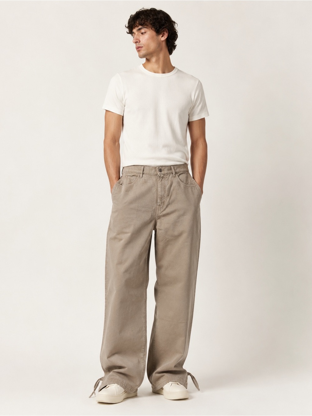 NWT Societe Anonyme Fabien Pants XL Khaki Wide Leg Cotton Italy $257